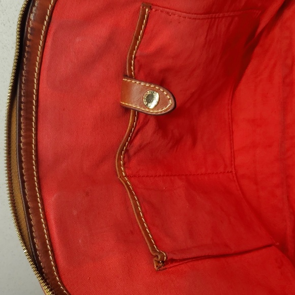 Dooney & Bourke Red & Brown Dome Pebbled Leather - Picture 14 of 16